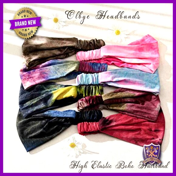 8 Pack Boho Headbands Wide Turban Wrap Elastic Hair Accessories Women